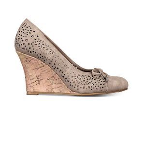 Rialto Womens 7.5  Round Toe Special Occasion Platform 3.25" Cork Heel Wedge